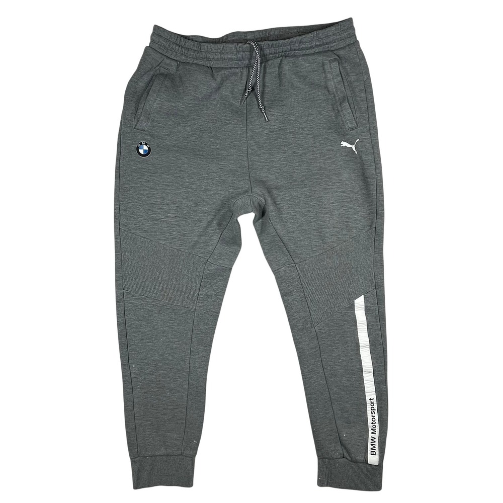 Puma BMW Motorsport Sweatpants Mens Large Grey Joggers Racing Athletic *Flaws